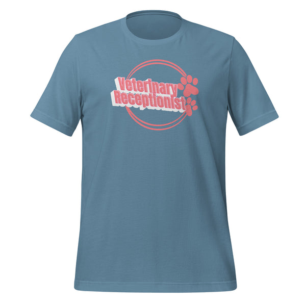 Vet Receptionist circle two paws Unisex T-shirt-I love Veterinary