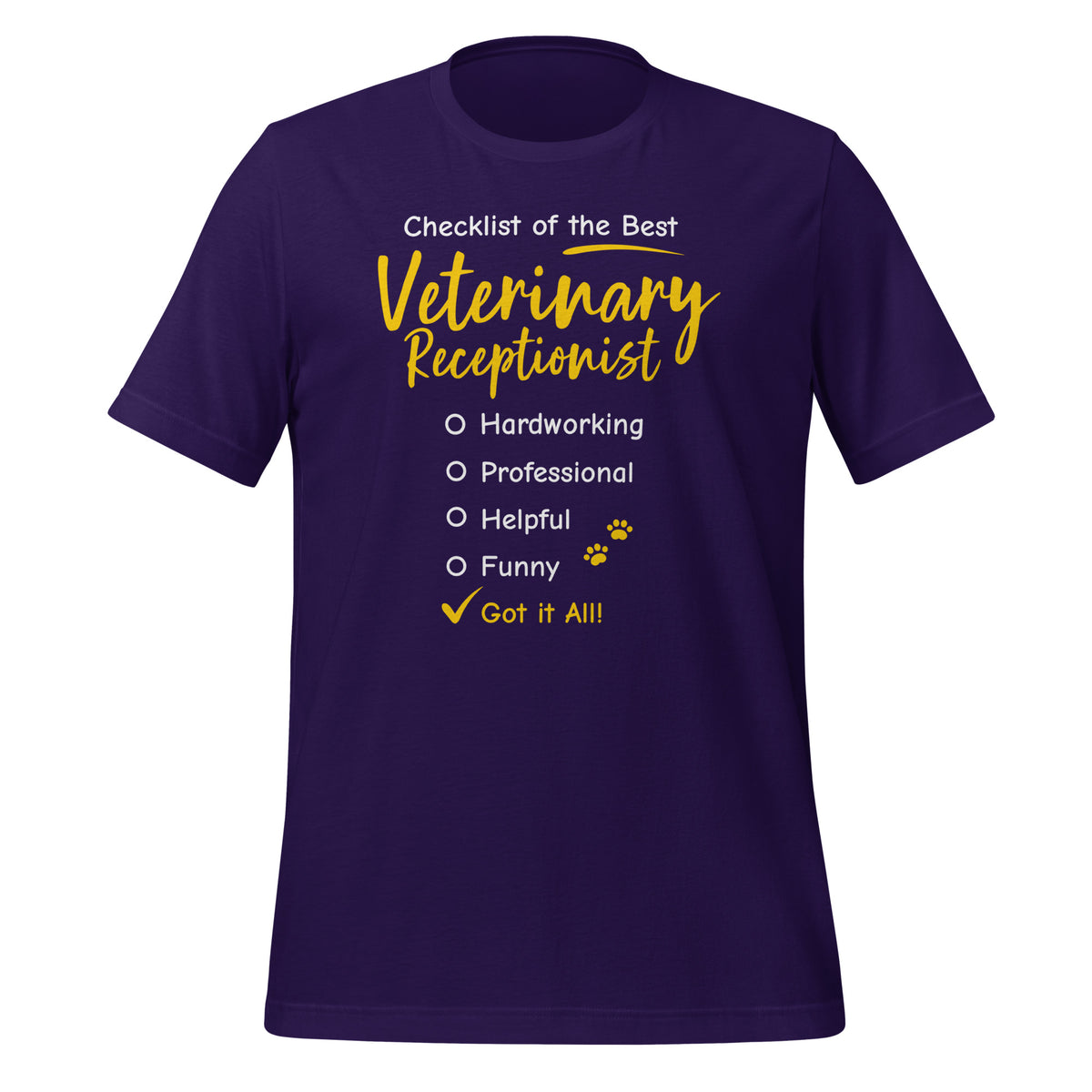 Veterinary Receptionist checklist Unisex T-shirt-Unisex T-Shirt | Bella + Canvas 3001-I love Veterinary