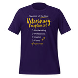 Veterinary Receptionist checklist Unisex T-shirt-Unisex T-Shirt | Bella + Canvas 3001-I love Veterinary