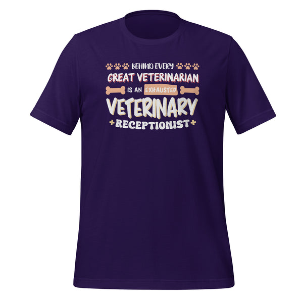 Exhausted veterinary receptionist Unisex T-shirt-Unisex T-Shirt | Bella + Canvas 3001-I love Veterinary