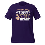 Veterinary receptionist work of heart Unisex T-shirt-Unisex T-Shirt | Bella + Canvas 3001-I love Veterinary