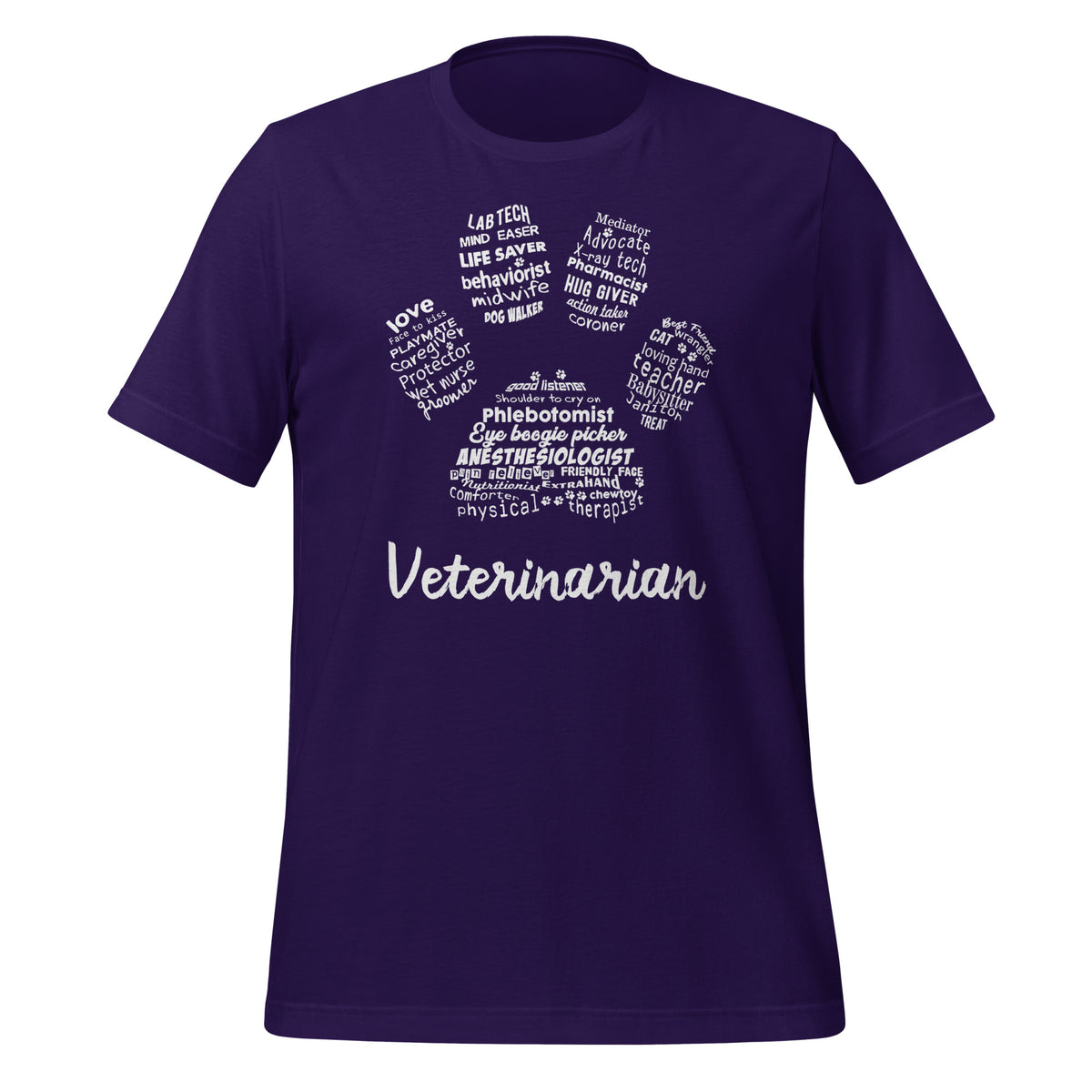 Veterinarian Paw Print Unisex T-shirt-I love Veterinary