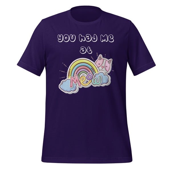 You had me at meow Unisex T-shirt-I love Veterinary