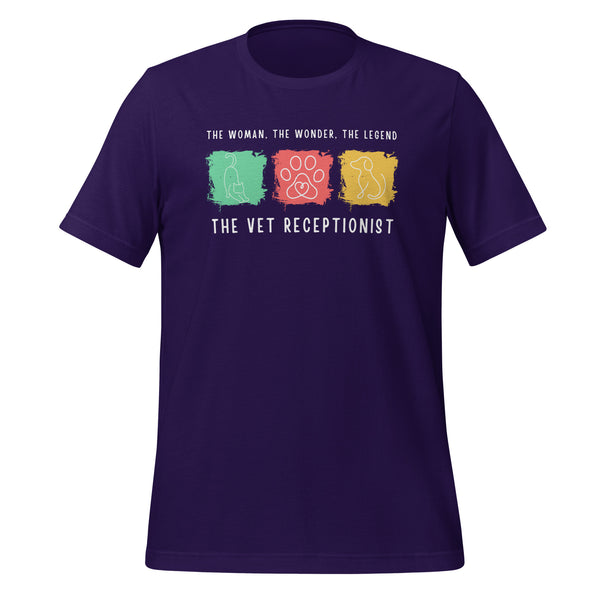 The woman, the wonder, the legend - the Vet Receptionist Unisex T-shirt-I love Veterinary