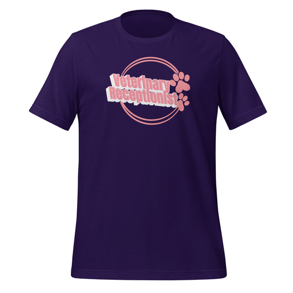 Vet Receptionist circle two paws Unisex T-shirt-I love Veterinary