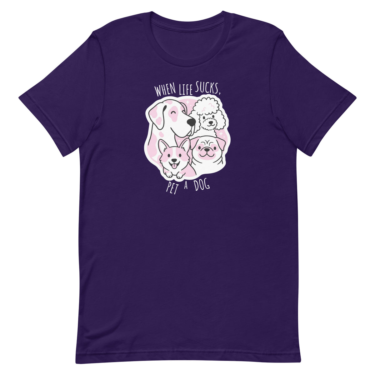 When life sucks pet a dog Unisex T-shirt-I love Veterinary