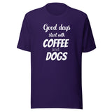 Coffee and dogs Unisex T-shirt
