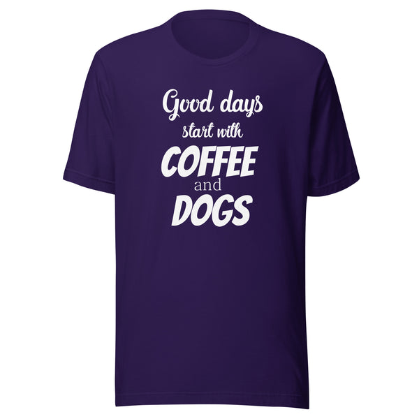 Coffee and dogs Unisex T-shirt