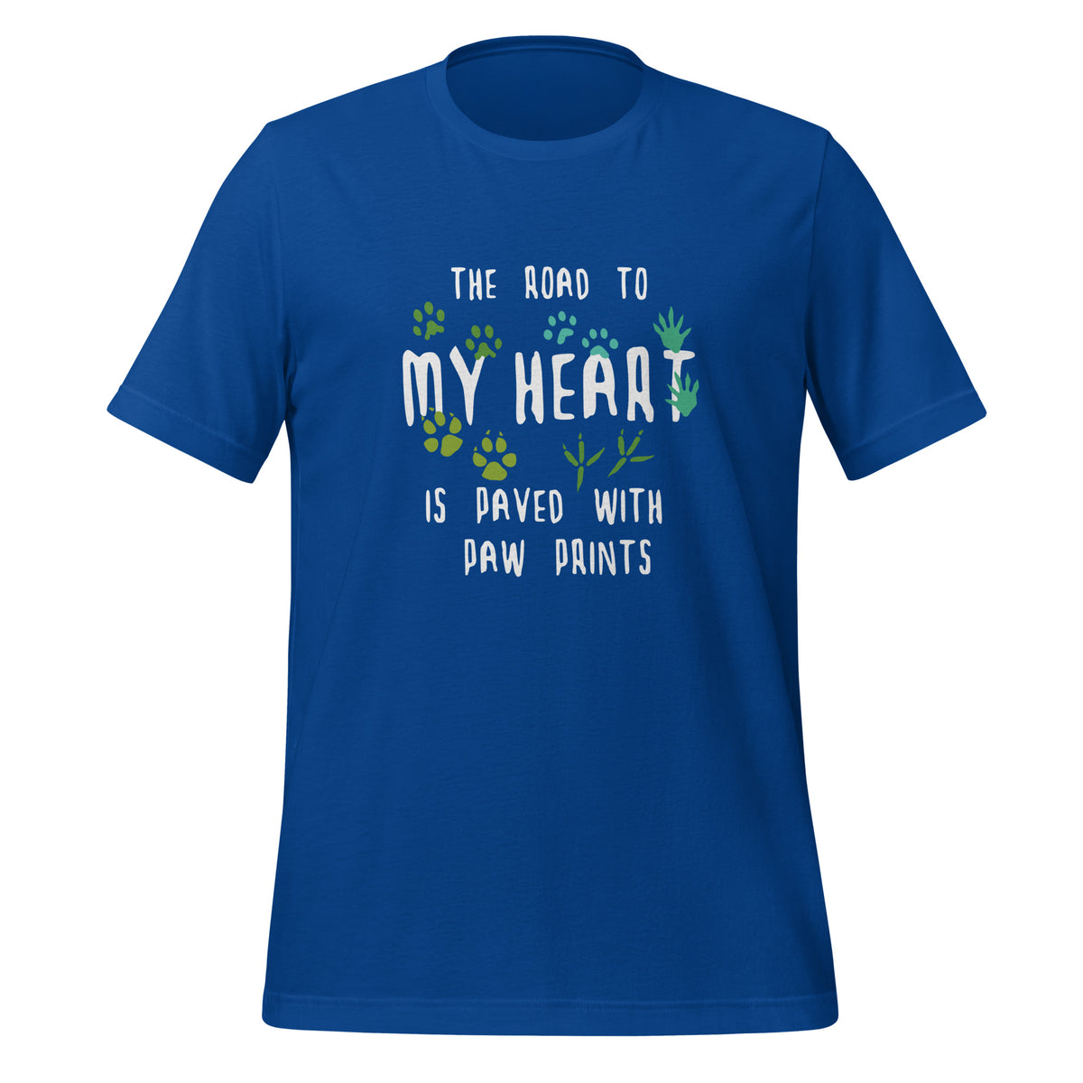 The road to my heart is paved with paw prints Unisex T-shirt-Unisex T-Shirt | Bella + Canvas 3001-I love Veterinary