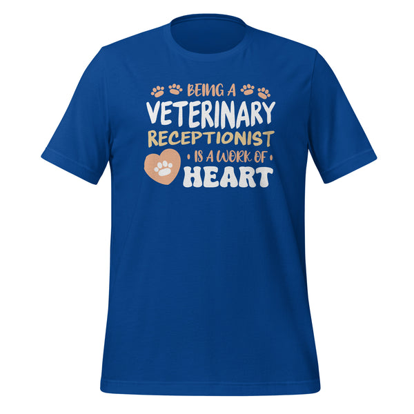 Veterinary receptionist work of heart Unisex T-shirt-Unisex T-Shirt | Bella + Canvas 3001-I love Veterinary