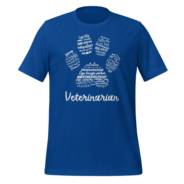 Veterinarian Paw Print Unisex T-shirt-I love Veterinary