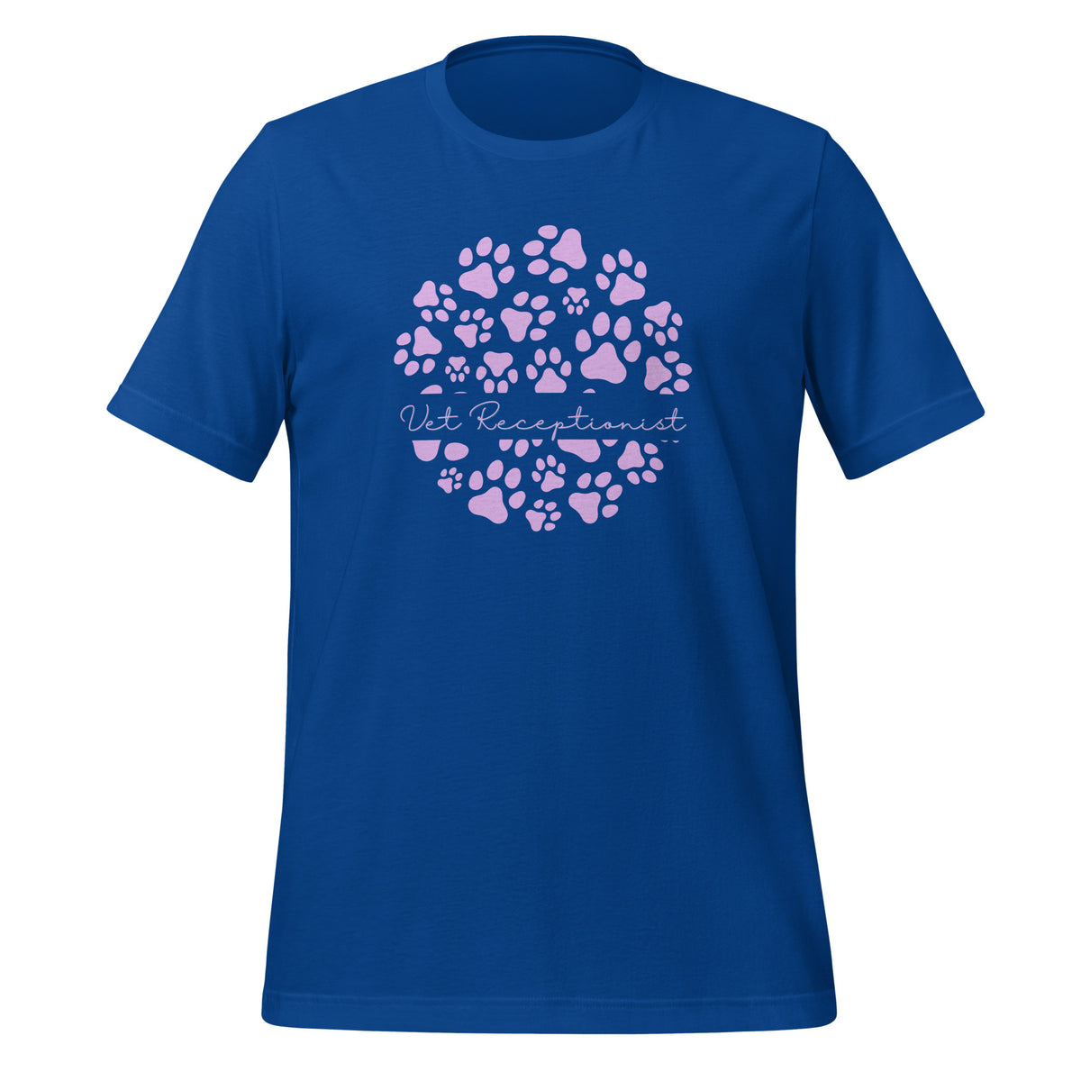 Vet Receptionist circle paws pattern Unisex T-shirt-I love Veterinary