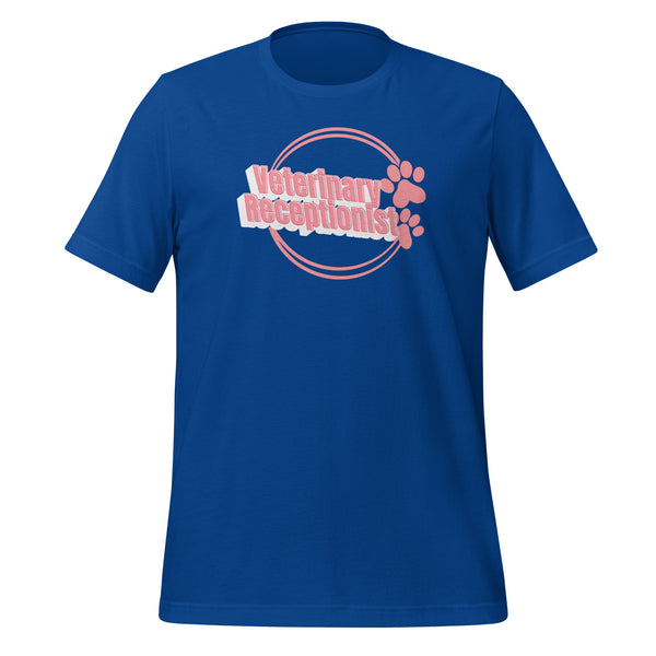 Vet Receptionist circle two paws Unisex T-shirt-I love Veterinary