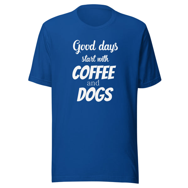 Coffee and dogs Unisex T-shirt
