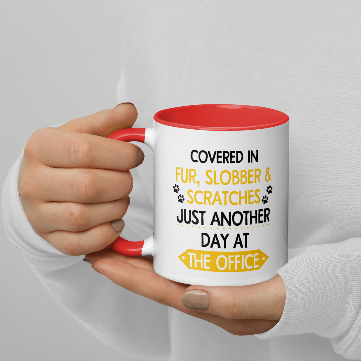 Fur, Slobber, Scratches Mug with Color Inside-I love Veterinary