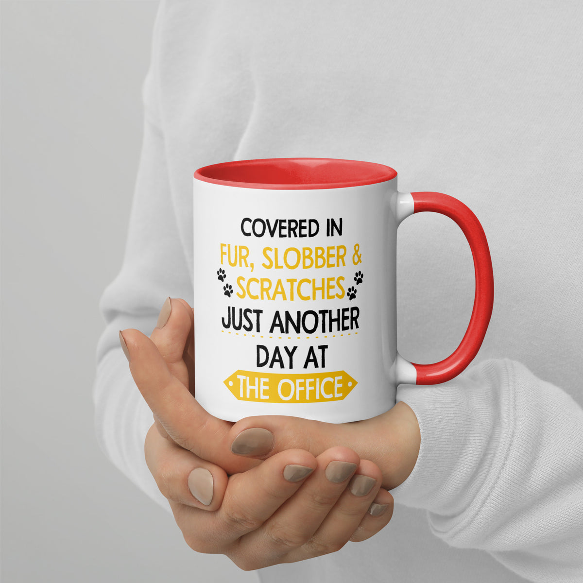 Fur, Slobber, Scratches Mug with Color Inside-I love Veterinary