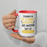 Fur, Slobber, Scratches Mug with Color Inside-I love Veterinary