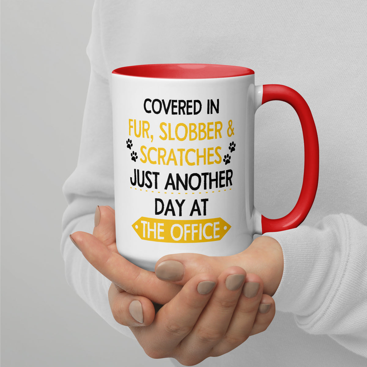 Fur, Slobber, Scratches Mug with Color Inside-I love Veterinary