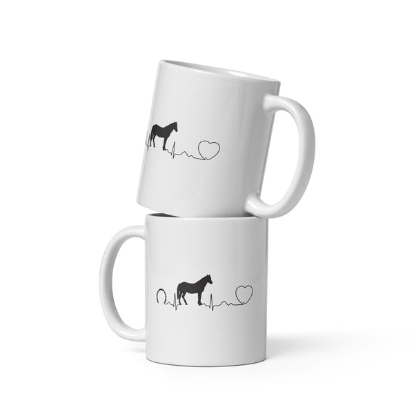 Equine Vet - Horse pulse White glossy mug-I love Veterinary