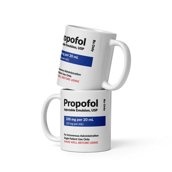 Propofol Design White glossy mug-White Glossy Mug-I love Veterinary
