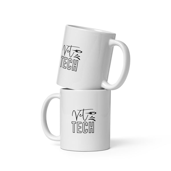 Vet Tech Needle White glossy mug-I love Veterinary