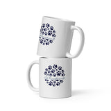 Vet Receptionist circle paws pattern White glossy mug-I love Veterinary