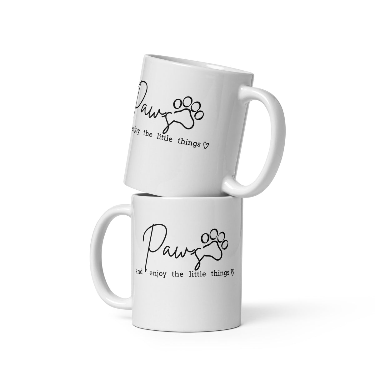 Paws and enjoy the little things White glossy mug-I love Veterinary