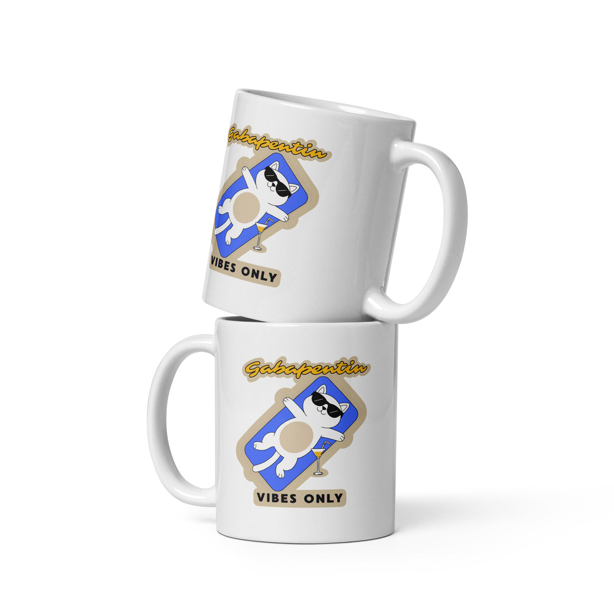 Gabapentin vibes only White glossy mug-I love Veterinary
