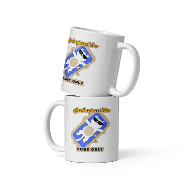Gabapentin vibes only White glossy mug-I love Veterinary