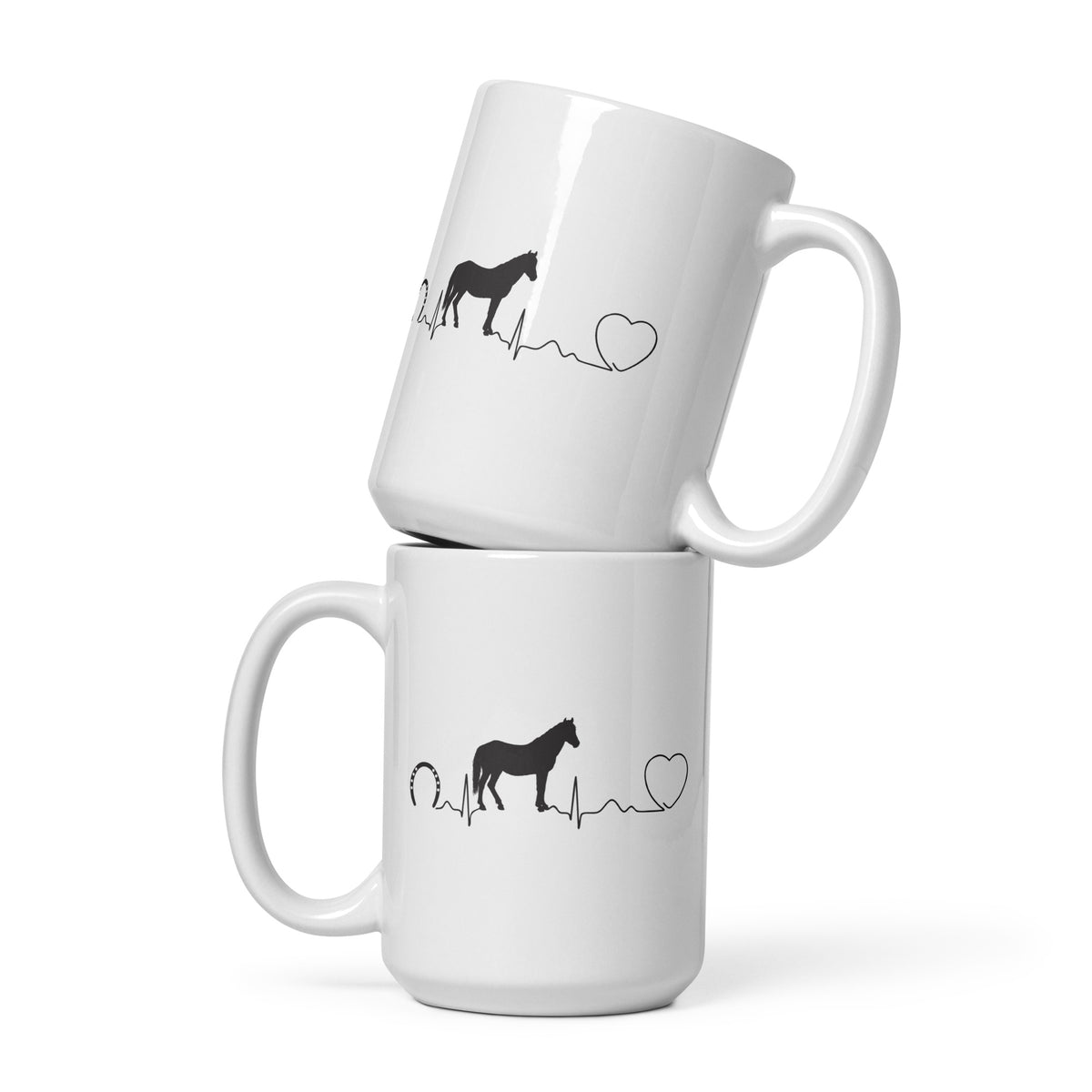 Equine Vet - Horse pulse White glossy mug-White Glossy Mug-I love Veterinary