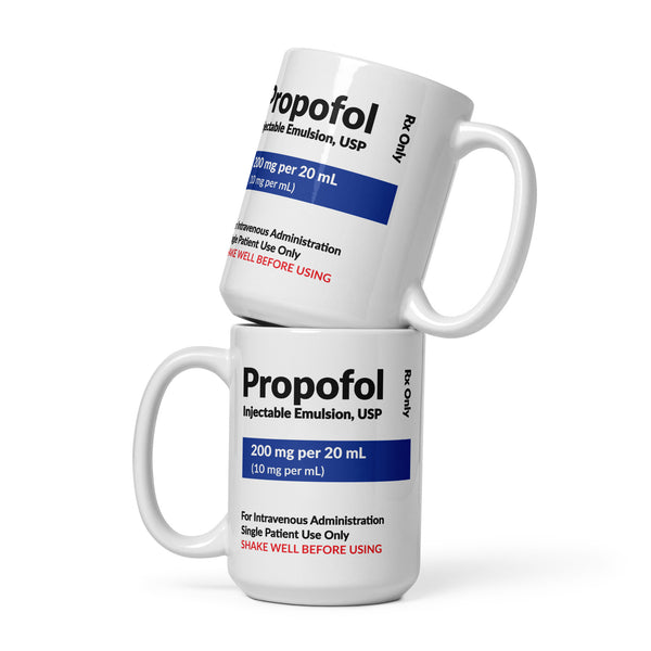 Propofol Design White glossy mug-White Glossy Mug-I love Veterinary