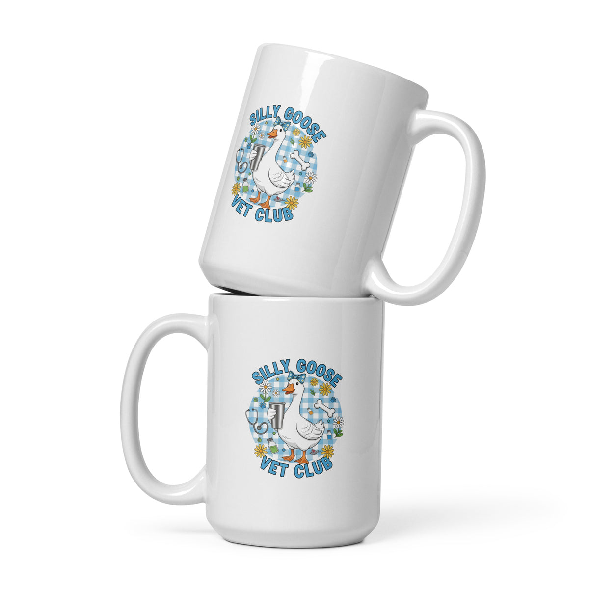 Silly Goose Vet Club White glossy mug-I love Veterinary