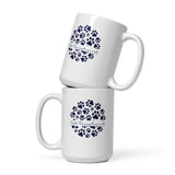 Vet Receptionist circle paws pattern White glossy mug-I love Veterinary