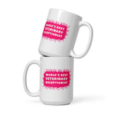 World's best veterinary receptionist color splash White glossy mug-I love Veterinary