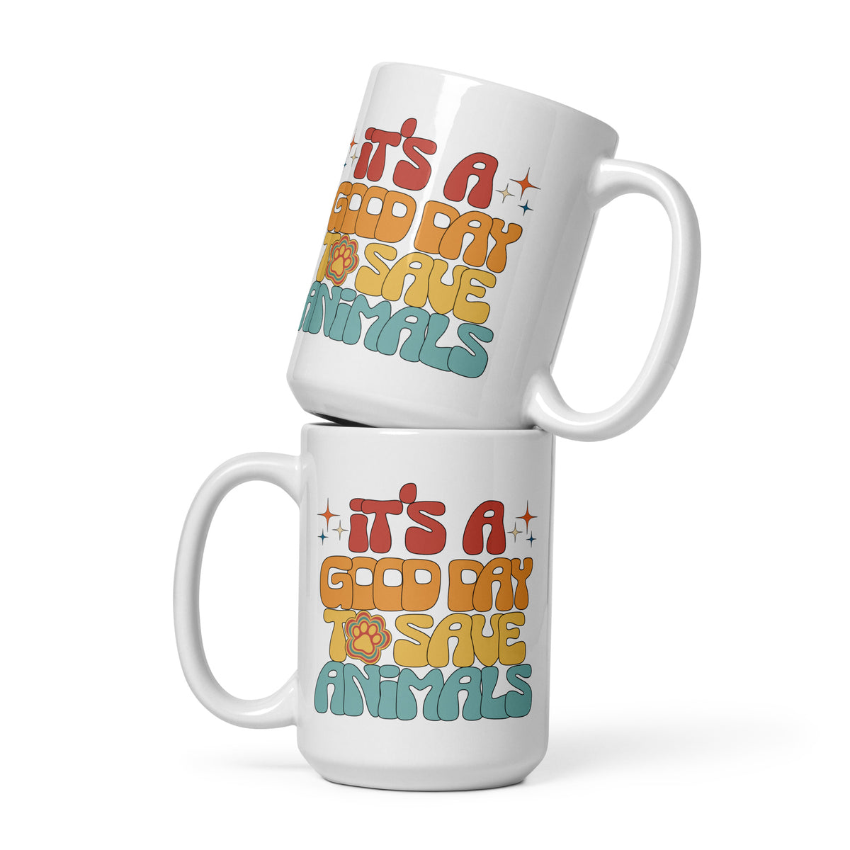 It's a good day to save animals White glossy mug-I love Veterinary