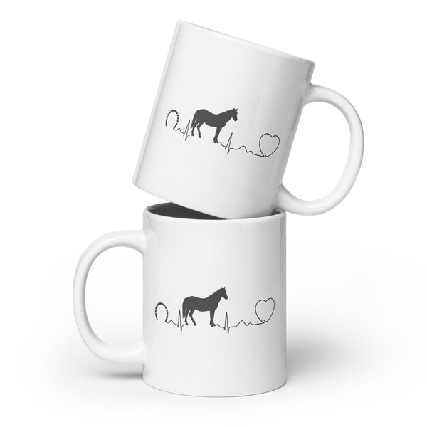 Equine Vet - Horse pulse White glossy mug-I love Veterinary