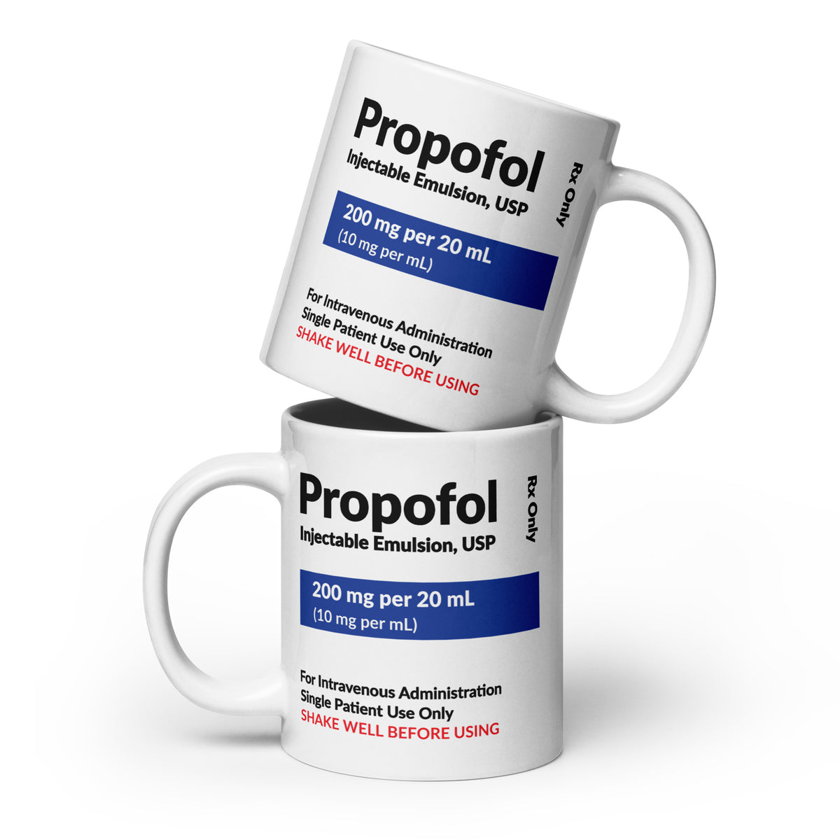 Propofol Design White glossy mug-White Glossy Mug-I love Veterinary