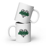 Veterinary Receptionist Heart Paws White glossy mug-I love Veterinary