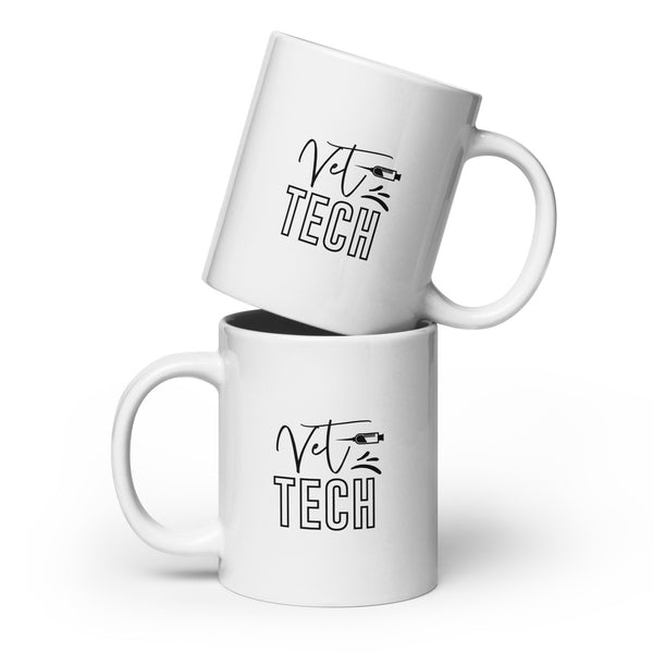 Vet Tech Needle White glossy mug-I love Veterinary