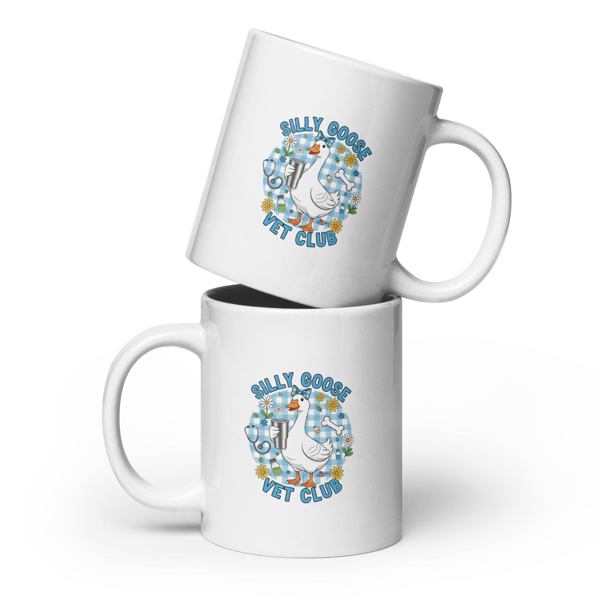 Silly Goose Vet Club White glossy mug-I love Veterinary