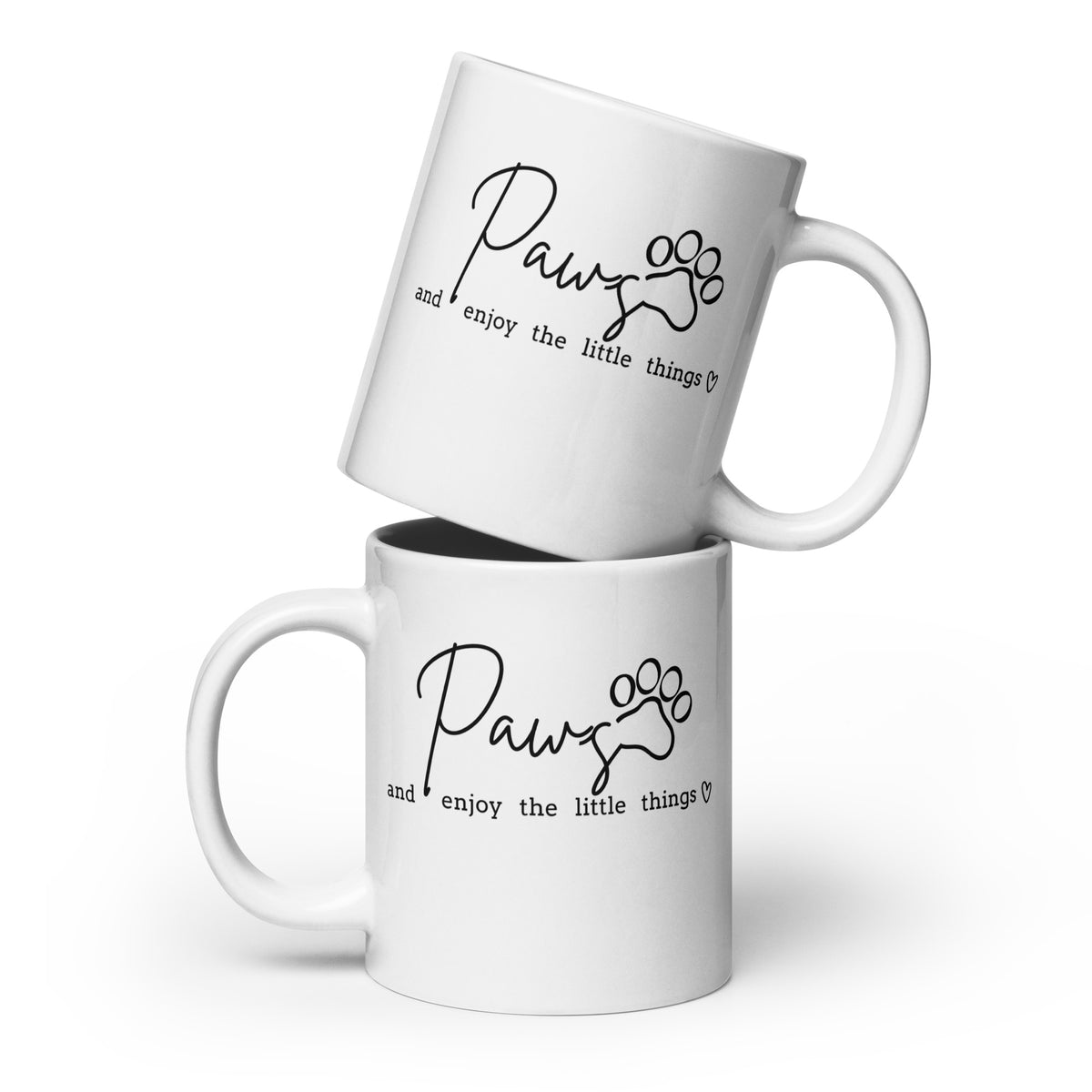 Paws and enjoy the little things White glossy mug-I love Veterinary