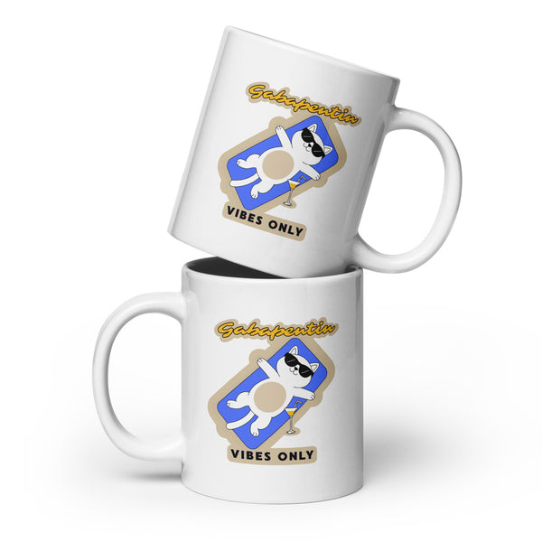 Gabapentin vibes only White glossy mug-I love Veterinary