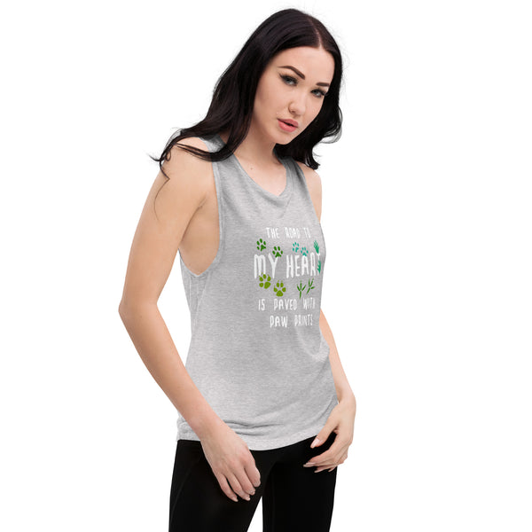 The road to my heart is paved with paw prints Women's Tank Top-I love Veterinary