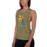 Vet nurses were created because animals need heroes too Women's Tank Top-Women's Flowy Muscle Tank | Bella + Canvas 8803-I love Veterinary