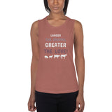 Larger the animal- Greater the love! Women's Tank Top-Women's Flowy Muscle Tank | Bella + Canvas 8803-I love Veterinary