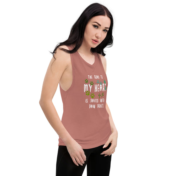The road to my heart is paved with paw prints Women's Tank Top-I love Veterinary