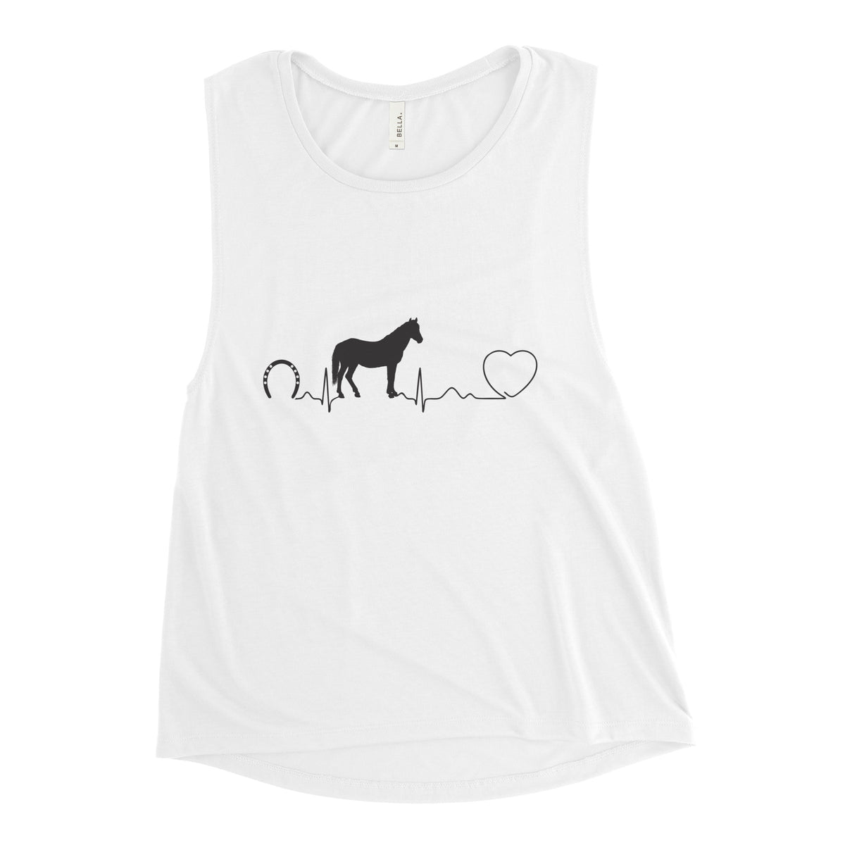 Horse pulse Women's Tank Top-Women's Flowy Muscle Tank | Bella + Canvas 8803-I love Veterinary