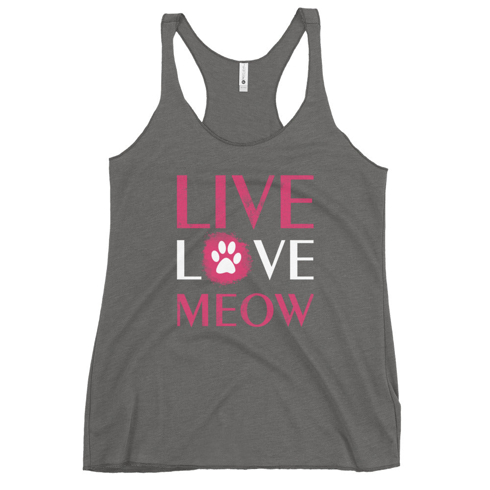Live, Love, Meow Women's Racerback Tank Top-I love Veterinary