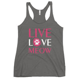Live, Love, Meow Women's Racerback Tank Top-I love Veterinary