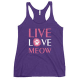 Live, Love, Meow Women's Racerback Tank Top-I love Veterinary